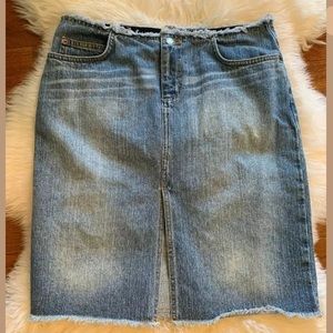 SO GSJC Women's SZ 9 Raw Hem Denim MIni Skirt